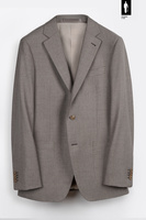 Beżowa marynarka męska z wełnianej flaneli w stylu włoskim