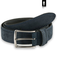 Pasek męski ciemnoniebieski zamsz