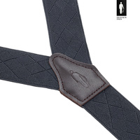 Szelki męskie ciemnoszare w romby z zapięciem 2w1