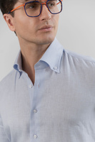 Niebieska koszula button down z czystego lnu