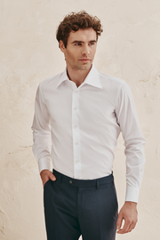 Biała koszula do garnituru 100% bawełna Comfort twill
