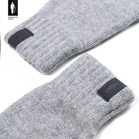 Szare rękawiczki z wełny merino do obsługi telefonu