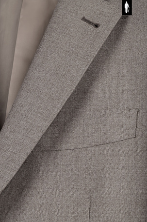 Beżowa marynarka męska z wełnianej flaneli w stylu włoskim