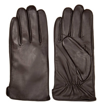 Rękawiczki pięciopalcowe z brązowej skóry