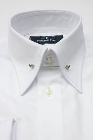Biała koszula z kołnierzem Pin Collar